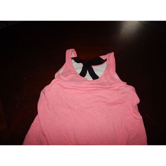 JUSTICE girls size 10 pink layered sports bra and tank top - Picture 2 of 8